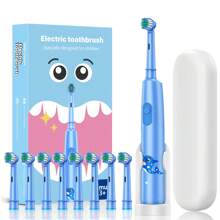 Cepillo de dientes eléctrico con 3 modos de limpieza, recargable con cerdas suaves limpiador de dientes para niños