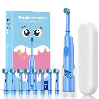 Cepillo de dientes eléctrico con 3 modos de limpieza, recargable con cerdas suaves limpiador de dientes para niños