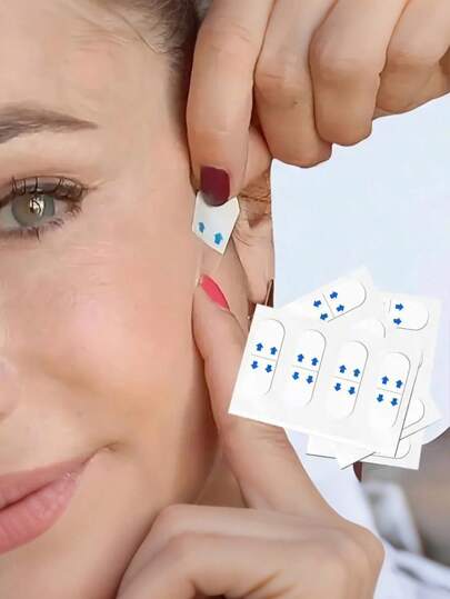 即时提拉面膜，提拉胶带，无缝提拉贴，适用于光滑肌肤，隐形提拉贴 - 防水透明V形紧致贴，适用于眼部、双下巴和颈部，隐形紧致肌肤贴，即时见效。