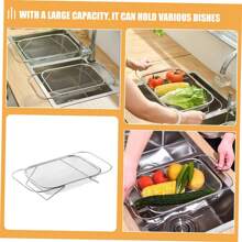 不锈钢细网过滤器和沥水篮，用于蔬菜过滤 - 厨房必备，过滤蔬菜