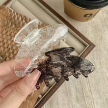 1pc Lace Pattern Claw Clip, Medium Size, Sophisticated Mature Bun Hairstyle Hair Claw, New Hair Accessory Hair Accessories