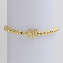 1pc Classic A-Z Initial Letter Bracelet Women 18K Gold Plated Copper Bead Bracelet For Women Jewelry Gift - Letter Bracelet - View 26