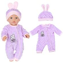 16-Inch Christmas/Thanksgiving Gift American Doll Purple Bubble Rabbit Romper, Pink Bubble Rabbit Romper Series Doll Outfit - Multicolor - View 9