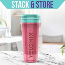 2 Pack 28oz Fitness Shaker Bottles With Stainless Steel Whisk Balls, Leakproof Protein Mixer Cup For Gym Workout School Travel, Includes Cleaning Brush & Wide Mouth Design For Easy Mixing - 3)粉紅色/綠松石色 - 查看 6