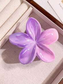 1个/3个/6个 花卉印花波西米亚风ABS塑料（ABS树脂）2025新款热销电镀雏菊发夹，适合返校、度假、旅行、派对、生日、办公室、海滩等场合，时尚爪夹冬季发饰时尚发爪