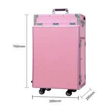 Rolling Foldable Makeup Table, 5 Drawers With Large Space, Multi-Function, Retractable Nail Table, Foldable Cosmetic Box For Technician Workstation, Mobile Makeup Artist Trolley, Pink - 粉色 - 查看 5