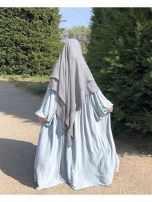 1 Stück Premium weiches & atmungsaktives Muslimisches Hijab Kleid mit Doppelschicht 2025, modisches Hijab Kleid für Frauen, passend zu jeder klassischen vielseitigen Abaya - Verschiedenfarbig - Übersicht 15