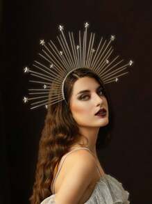 1pc Fantherin Mary Halo Crown Headband Goddess Zip Tie Spiked Halo Crown Halloween Costume Headpiece Headdress For Cosplay Party