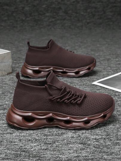 حذاء رياضي نسائي شبكي متوسط الطول، لون أحادي، خفيف الوزن ومريح، متعدد الاستخدامات للعمل والمشي البطيء والراحة والرياضة