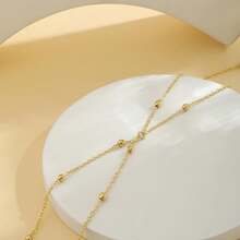 1 Fashion 2-Layer Metal Bead Chain New Style Waist Chain Women Sexy Stackable Body Chain Waist Chain Summer Beach Sexy Chain Decoration - Vàng - Xem 5