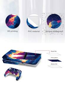 6pcs Rocket Pattern P5 Digital Version Pro Gaming Console Stickers, Dust-Proof And Wear-Resistant
