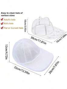 1/2 piezas Gorra de lavadora Jaula de limpieza con red, Protector de limpieza de gorra con bolsa de red, Gorra de béisbol Gorra de limpieza/Jaula protectora de limpieza con red, Adecuado para limpiar varios tipos de gorras