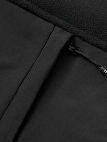 Chaqueta de forro polar gruesa para hombres, chaleco con bolsillos, forro cálido, chaqueta sin mangas con cremallera, adecuada para actividades al aire libre en otoño e invierno. - Negro - Ver 8