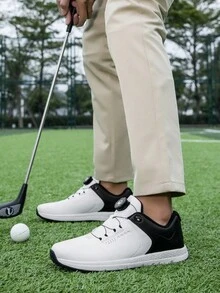 Zapatos de golf para hombres con clavos fijos, zapatos deportivos casuales