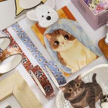 5 卷花卉印花和纸胶带，适用于 DIY、装饰、礼品包装、剪贴簿、规划师、派对装饰、学校用品、返校 - 彩色 - 查看 5