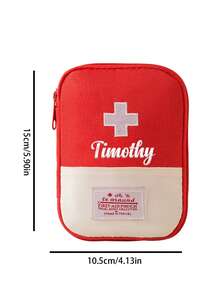 1pc Large-Capacity Medical Bag With Customized Name, Medicine Bag, Portable First Aid Kit, Medicine Storage Bag, Multi-Functional Storage Bag, Travel Medical Bag, Multiple Compartments For Easy Storage, Transparent Fixed Net, Easy To Find