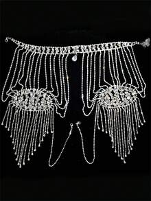 Modny owalny kryształowy łańcuszek na ramię z frędzlami, luksusowy dodatek na imprezę, plażę, bikini, do ciała dla kobiet