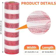 1/2 Rolls Deco Mesh Ribbon - 10inch X 30 Feet Each Roll Metallic Foil Mesh Ribbon For Wedding, Birthday,Halloween, Thanksgiving, Christmas, New Year DIY Gift Decorationand Home Decorating