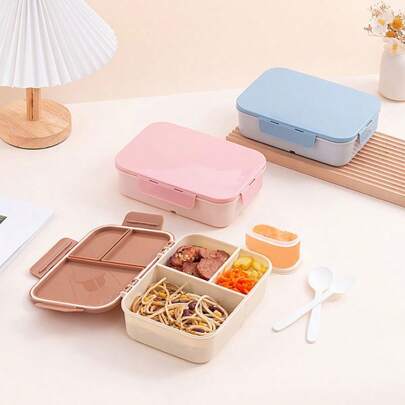 1 صندوق غداء بنتو مقسم قابل للطي، تصميم 3 حجرات، صديق للميكروويف والثلاجة، مانع للتسرب، حاوية وجبة عملية للطلاب وموظفي المكاتب والتجمعات