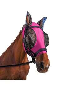1pc Anti-Mosquito Horse Head Mask, Breathable Horse Face Mask With Various Prints, Horse Riding Supplies To Protect Eyes And Ears