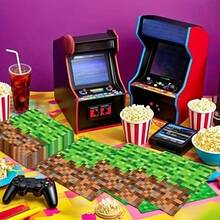 20pcs/40pcs/60pcs/Set Serbet Pesta Pixel - Serbet Dekoratif Sekali Pakai Bertema Video Game, Dekorasi Peralatan Makan Pesta Ulang Tahun, Liburan, dan Acara Kumpul Teman, Dekorasi Serbet Pesta, Peralatan Makan Liburan, Desain Menarik - Multiwarna C - View 7