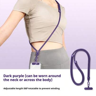 Dây đeo điện thoại chống trộm có thể điều chỉnh, đeo chéo được, phụ kiện mặt dây chuyền dây đeo cổ tay điện thoại thông minh kiểu mới, dây đeo điện thoại bện bằng polyester chống mất, chống rơi, trang trí điện thoại chất lượng cao, màu tím & đen, mặt dây chuyền kim loại chắc chắn và bền, giúp rảnh tay khi chơi thể thao ngoài trời, chạy bộ, bế em bé, quà tặng sinh nhật cho gia đình và bạn bè, quà tặng Ngày của Mẹ.