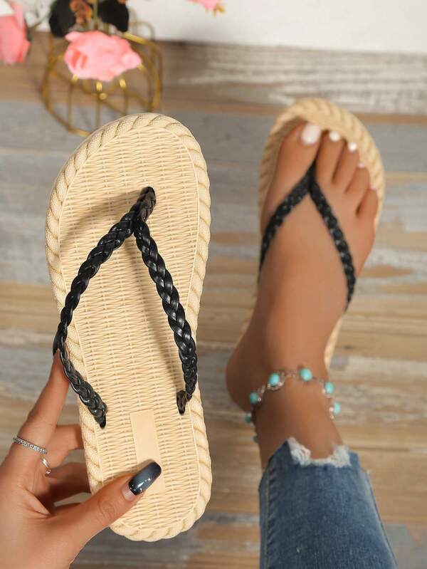 Women's Fashionable Elegant Classic Non-Slip Outdoor Beach Leopard Print Flip Flops, Summer