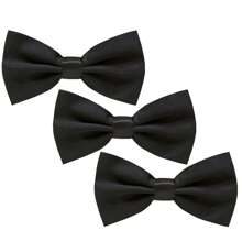 carahere 3pcs Men's Bow Ties Set, Black, Navy Blue, Light Blue, Dark Green Solid Color Pre-Tied Adjustable Bow Ties, Suitable For Formal Occasions, Casual Parties, Weddings, Tuxedos, For Adult Men Or Teenagers 13 Years Old And Above