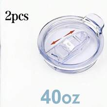 2 件水瓶盖，20 盎司/30 盎司替换盖，3.3 英寸/3.7 英寸直径，防溢替换盖，20 盎司 30 盎司玻璃杯盖，玻璃杯盖 - 無色 - 查看 9