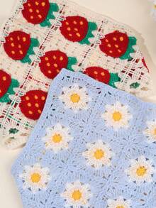 1pc/2pcs Girls Daisy Headband, Triangular Scarf Headband, Elegant Crochet Hair Accessories For Teens - Blue - View 8