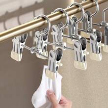 10 Peças Clipe de Cabide de Calça em Aço Inoxidável - Clipe de Silicone Rotativo 360° para Calças/Calças Infantis, Organizador de Guarda-Roupa Infantil Economizador de Espaço, Aço Inoxidável de Alta Qualidade, Adequado para Recém-Nascidos e Crianças