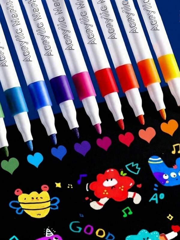60-Colors Acrylic Painting Markers For Art And Design, Hand-Drawn DIY Office Supplies