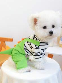 1pc Pet Clothes, Happy Dog Casual Stylish Cute Comfortable Small Dragon Suspender Pants For Small Dogs & Cats - Multicolor - View 3