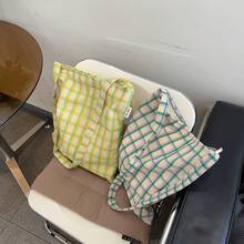 Women Shoulder Bags - 粉紅藍格 - 查看 3