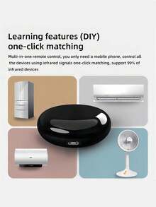 TUYA WiFi Smart IR Remote Controller Smart Home Universal Remote Blaster,One For All Control AC TV DVD CD AUD SAT Etc,Compatible With Alexa And Assistant,Smart Life APP,No Hub Required - Black - View 6