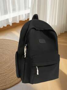 Solid Color High-Capacity High School Students Must Have Ins Style Computer Backpack Back To School Backpack Wide Shoulder Strap Design 15-Inch Computer Layered Storage Bag Neutral Wind Campus Backpack Travel Backpack. Travel Essentials For Holiday Vacation Duffle Bag Luggage Suitcase Travel Bag For Women