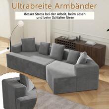 Corner Sofa, Lounge Sofa With Clouds, Combination Sofa
312 Cm Modular Cloud Sofa, Minimalist Design, Lamp Plush Fabric, No Assembly Required, Flexible For Living Room & Bedroom – Ideal For Small Spaces And Families, With Reclining Function - Grey - View 6