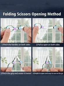 1 Kéo cắt nhãn hiệu mini bằng thép không gỉ có thể gấp gọn kèm 1 móc khóa, kéo nhỏ du lịch bỏ túi đa năng dành cho y tá, du lịch, văn phòng, thủ công, may vá, gia đình - Nhiều màu - Xem 4