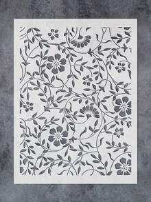 1pc Painted Template12x16Inches Flourish Stencils For Painting On Wood, Canvas, Paper, Fabric, Floor, Wall - Paint Stencils For Walls And Floors - Reusable DIY Art Craft Stencils For Painting Flowers And Leaves,For School Supplies,Back To School - Multicolor - View 2
