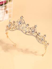 1 件女士时尚公主 3D 皇冠水钻头带，优雅生日发饰，皇冠，头饰，服装皇冠，头饰，发箍，发箍