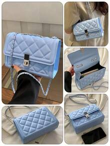 Fashion Solid Color Quilted Square Chain Shoulder Bag, Versatile Flap Banquet Bag New Lightweight Handbag & Purse, Daily Commuting Messenger Bag For White Collar And Student, Casual Mobile Phone Coin Crossbody Bags.Christmas,Christmas Gifts,Gifts For Women,Crossbody Bags For Women,Purses,Purses And Bags Women,Makeup Bag,Bags For Women,Shoulder Bag,Carteras Para Mujer,Christmas Bags,Carteras Para Mujer,Mom Gifts,Makeup Bag,Personalized Gifts,Teacher Gifts,Teacher Christmas Gifts,Totes Bags For Women,Purses And Bags Women,Purses And Bags,Bolsas Elegantes Para Mujer,Carteras Para Mujer,Purses For Women,Cartera Para Mujer Elegante - 白色 - 查看 6