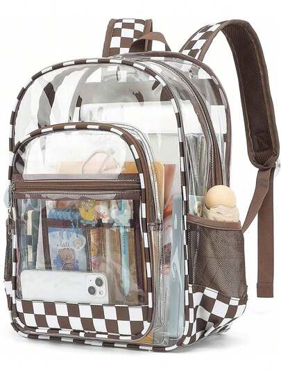 Polaris Clear Backpack For School Girls Boys, Heavy Duty Transparent Backpack Kids See-Through Clear Bookbag