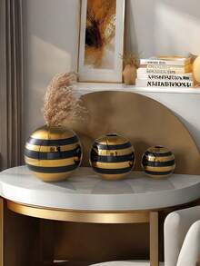 1个镀金陶瓷花瓶，家居装饰摆件，工艺品，花盆，水培花瓶，房间装饰，礼品，玻璃花瓶 - 蜜蜂圓球 - 查看 4