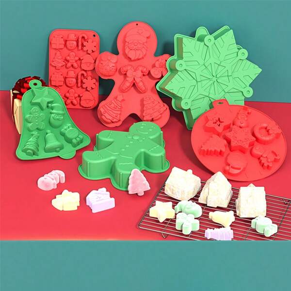 Weihnachts-Silikonform - Weihnachtsmann, Weihnachtsbaum, Geschenkform | Antihaftbackformen für Heiße Schokolade Bomben, Süßigkeiten, Eiswürfel, Seife & Kuchendekoration Weihnachten Weihnachtsdekoration Weihnachtspyjamas Weihnachtsgeschenke Weihnachtsdeko