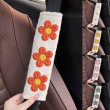 1pc/2pcs Car Seat Belt Shoulder Protector Fresh Floral Car Seat Belt Protector Soft And Comfortable - one-size - View 12
