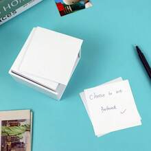 LAN Non Sticky Notes 500pcs White Memo Pad In Cube 3x3 Inch Note Holder ...