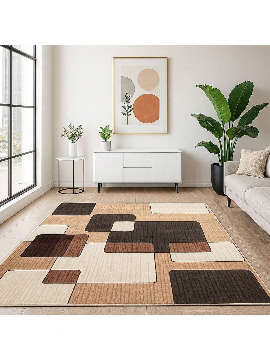 Casa Laura Enxovais Soft Flannel Rug In Modern Prints 2.00 X 1.50 - Various Colors - MADEIRA TOBACCO - View 1