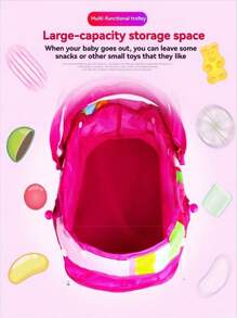 迷你可折叠玩具推车，经久耐用，适合客厅使用，促进亲子互动，角色扮演游戏，是送给女孩的绝佳礼物。