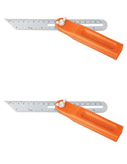 TRUPER Escuadra falsa d/acero inoxidable 19cm / 6" con mango de ABS