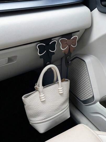 1pc Bow Shaped Car Hook Creative Car Hook Interior Front Passenger Decoration Multifunctional Storage Hook